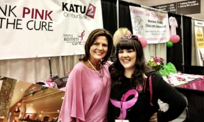 Devon MANAGED coverage and MEDIA sponsorships for the Portland Race for the Cure.. pictured Here with Deb Knapp of Media Partner, KATU.
