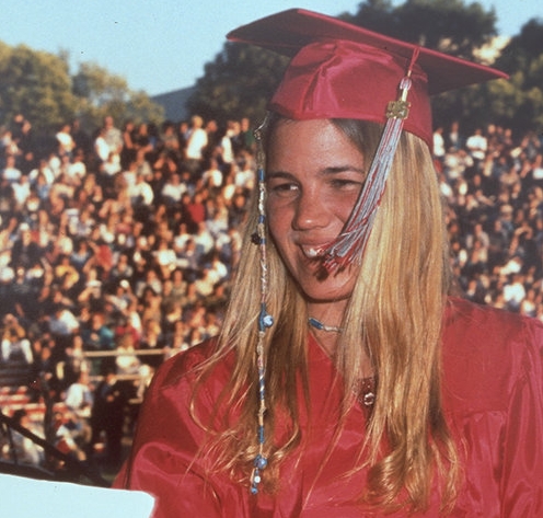 Kristin receiving her high school diploma from Lincoln High School, 1995.