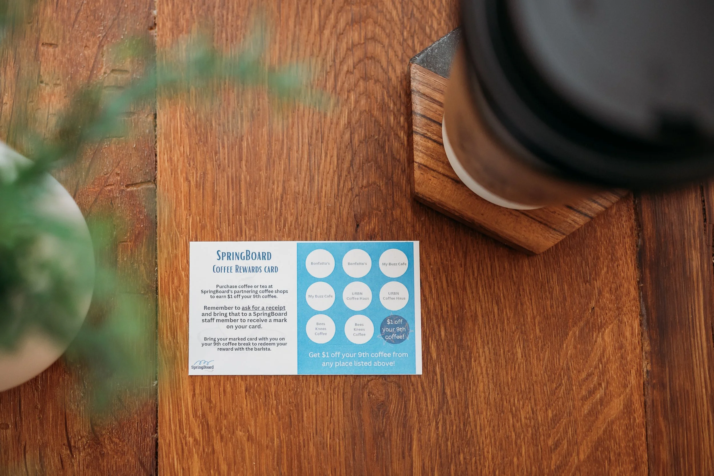 Introducing the SpringBoard Members Coffee Rewards Card
