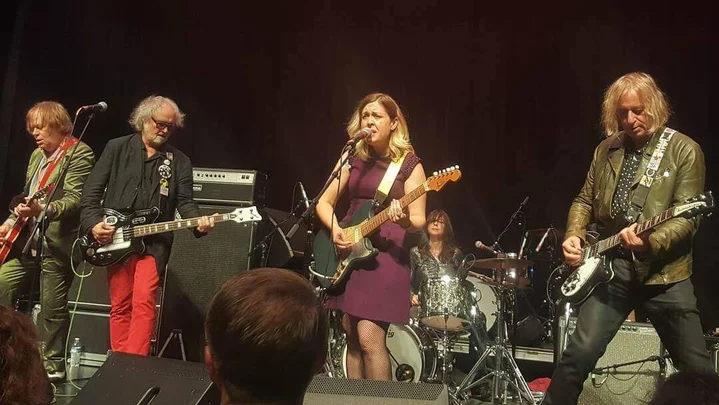 Filthy Friends, a "rock supergroup" originally formed to cover David Bowie songs, consists of members from Sleater-Kinney, R.E.M., Minus 5, and King Crimson. Photo: Ann Gilly.