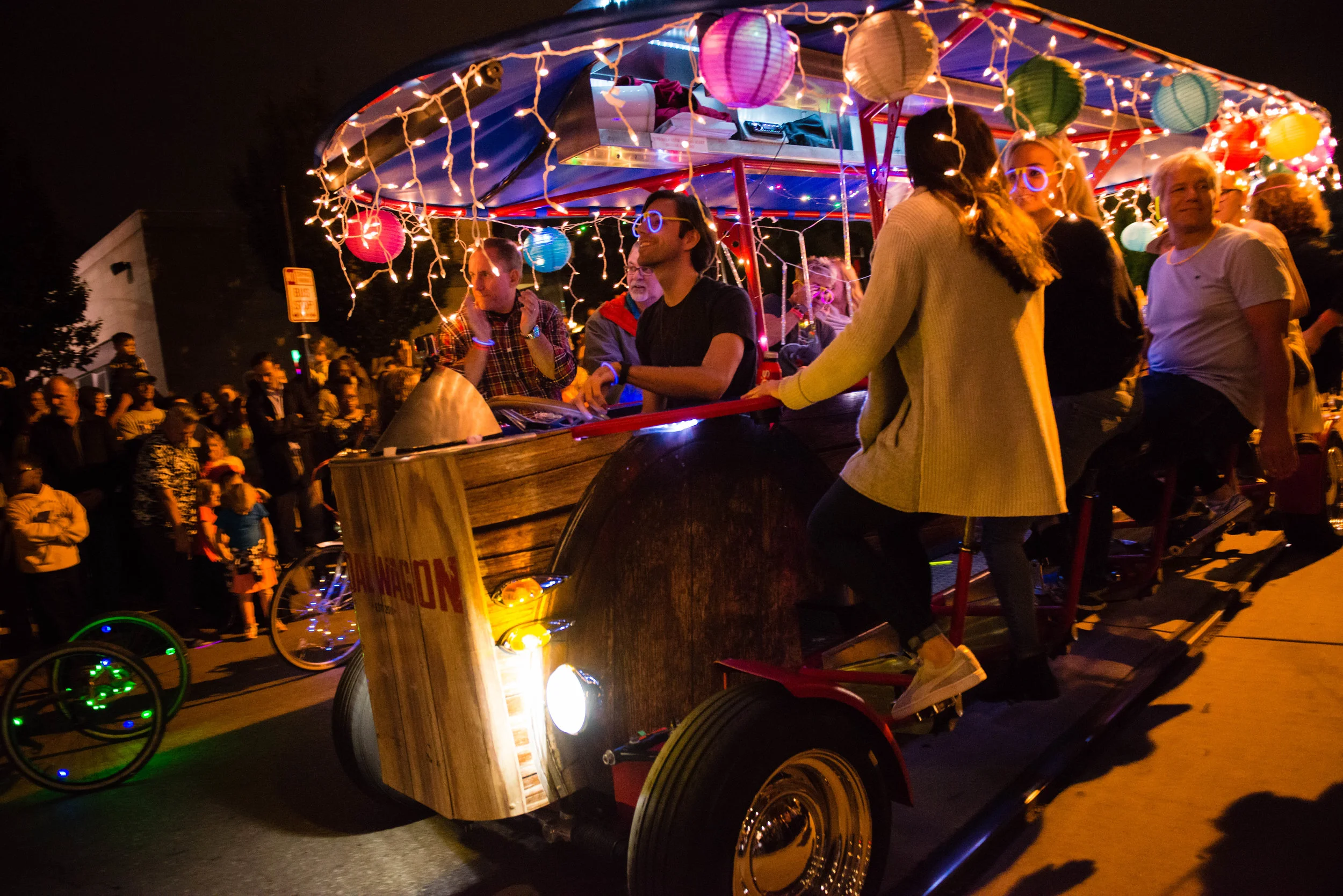 Photo by Stacy Wegley. A paddle wagon chugging along during BLINK.