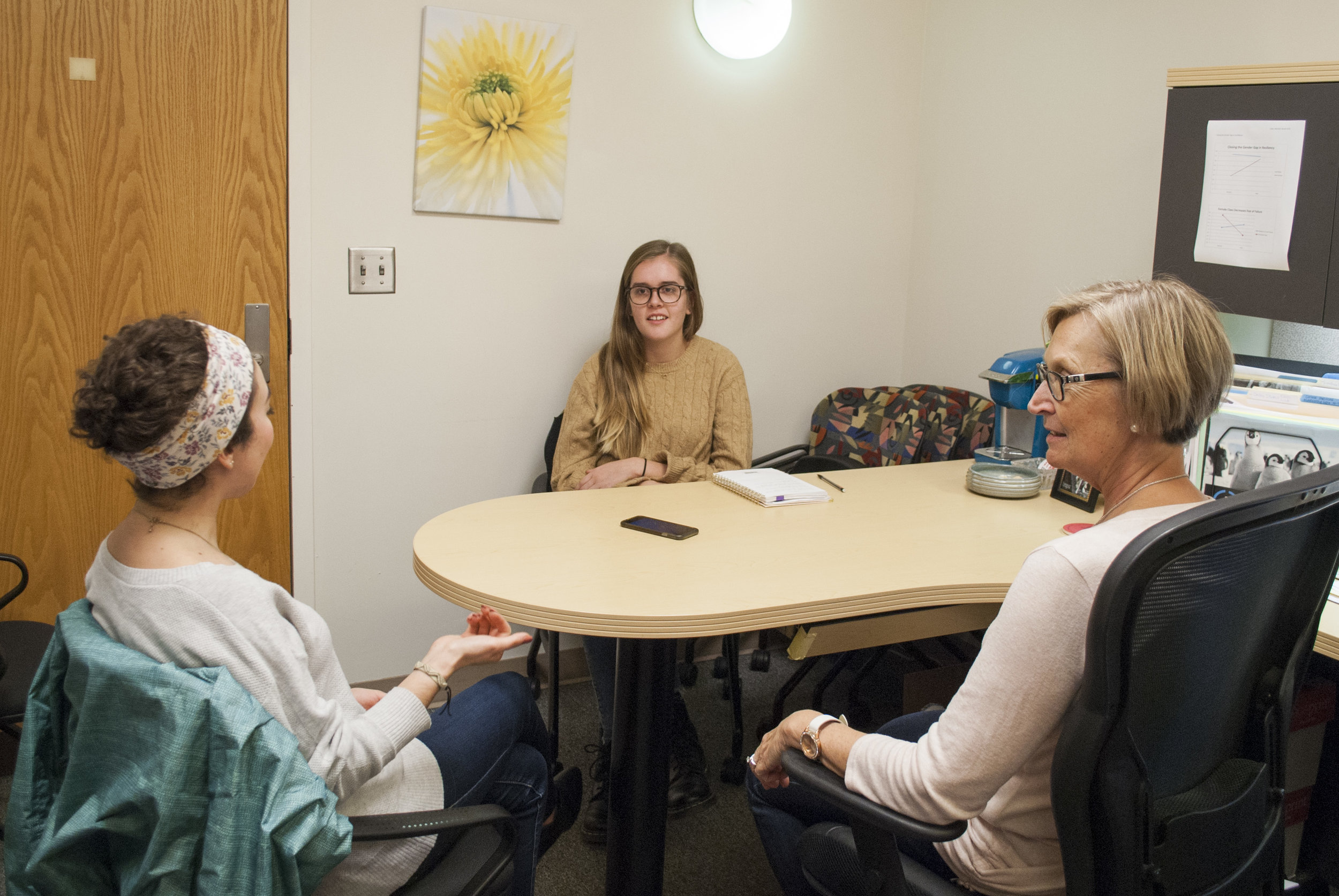   Conducting an interview for my ending project with UC Master's student, Hannah, and professor Dr. Sojka on the importance of mentorship among college women and the impacts it has.  December 2017 .  