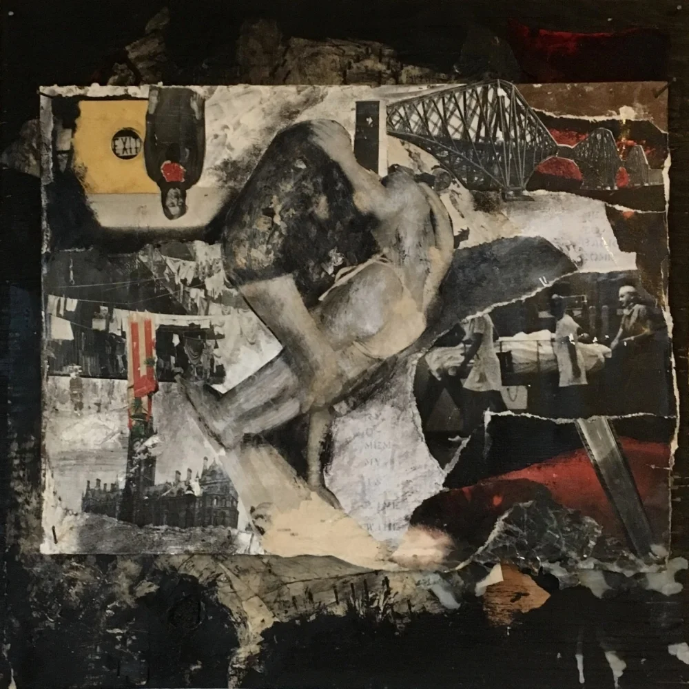 Palimpsest , collage on wood