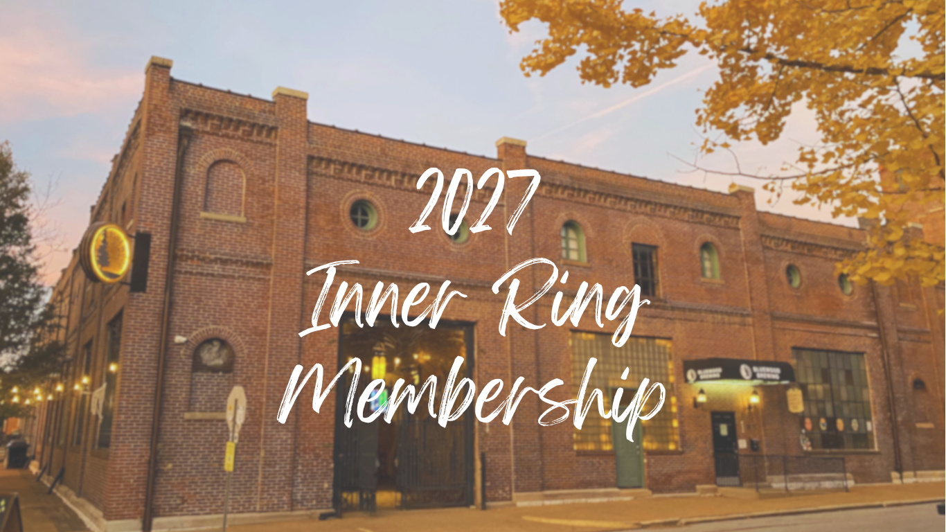 A picture of the outside of the brewery with the words 2027 Inner Ring Membership across it.