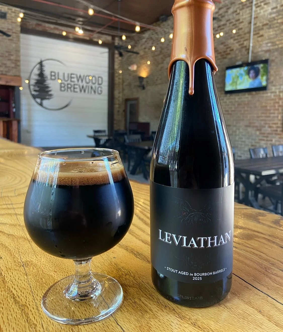 🍺 LEVIATHAN 2025 BOTTLE RELEASE 🍺

The crown jewel of Bluewood&rsquo;s barrel aging program, 2025 Leviathan has been resting in barrels for over 2 years. Currently on draft, but available to purchase a bottle starting this Saturday at open, while s