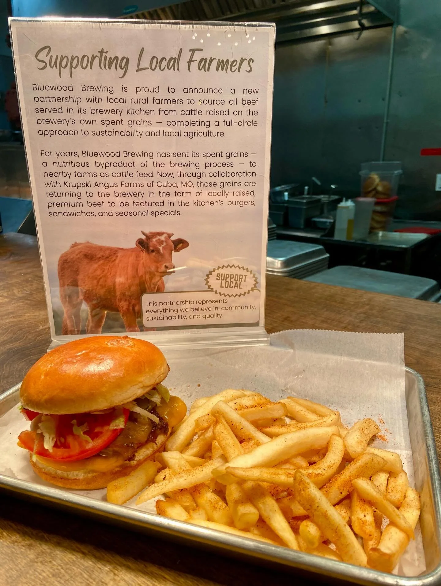 🍔 Introducing: The Mash Burger, 1/4lb Brewer&rsquo;s Beef Smash Burger 🍔 

We are proud to announce our new partnership with a local farmer at Krupski Angus Farms in Cuba, MO. We are now sourcing all beef served in our kitchen from cattle raised on