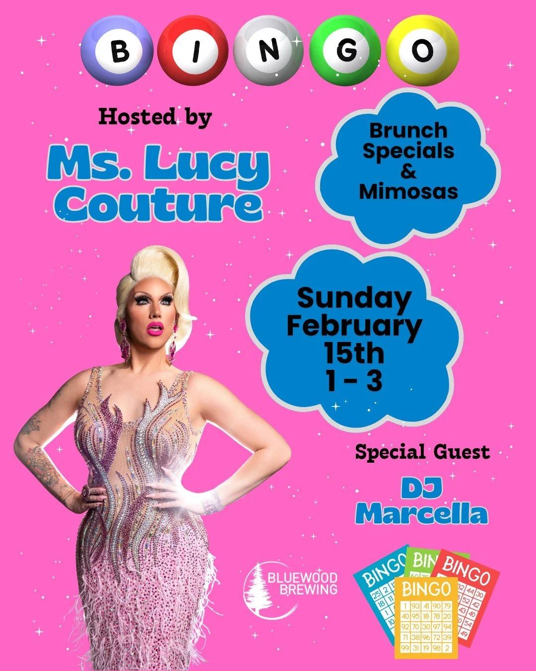 ✨ DRAG BINGO &amp; BRUNCH ✨

📆 Sunday 2/15, 1-3pm

🎤 Calling all Bingo fans for our monthly Drag Bingo &amp; Brunch event - this time with a special Valentine's Day theme! 💕Hosted by the one and only @mslucycouture with special guest DJ Marcella. 