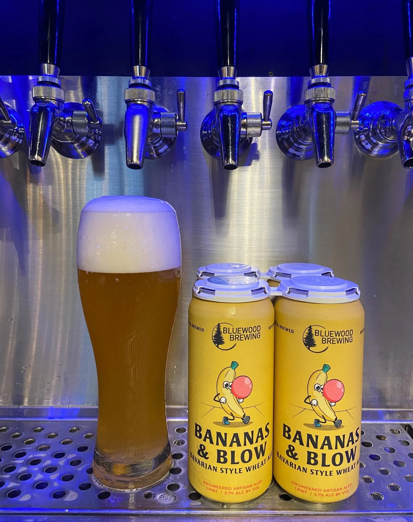 🍌 BANANAS &amp; BLOW 🍌

When was the last time you had a pour of Bananas &amp; Blow, our flagship Bavarian Hefeweizen? Grab a pint with dinner tonight or grab a 4-pack to go 🍻