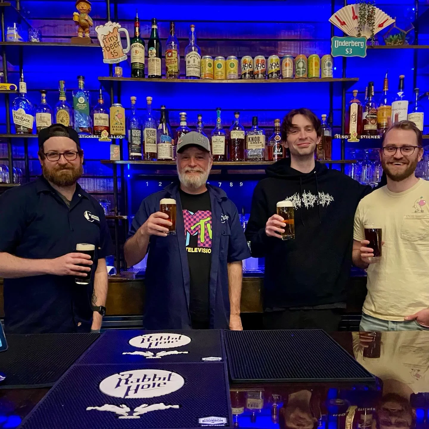 🍺 WORLD BARTENDER DAY 🍹

Today is World Bartender Day, and we wanted to recognize our amazing bartending staff: Andrew, Mitch, Nick, and Trey. These guys are an integral part of Bluewood Brewing. They are the faces behind the bar, and the ones who 