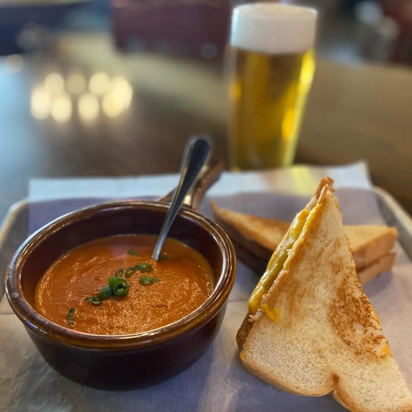 🥣 Weekend Food Special 🥣

🍅 Featuring: Grilled Cheese &amp; Cream of Tomato Basil Soup 

Starting tonight through this weekend, come try our new special! The grilled cheese sando is a blend of Gruy&egrave;re, Cheddar, and American cheese 🧀 

We&r