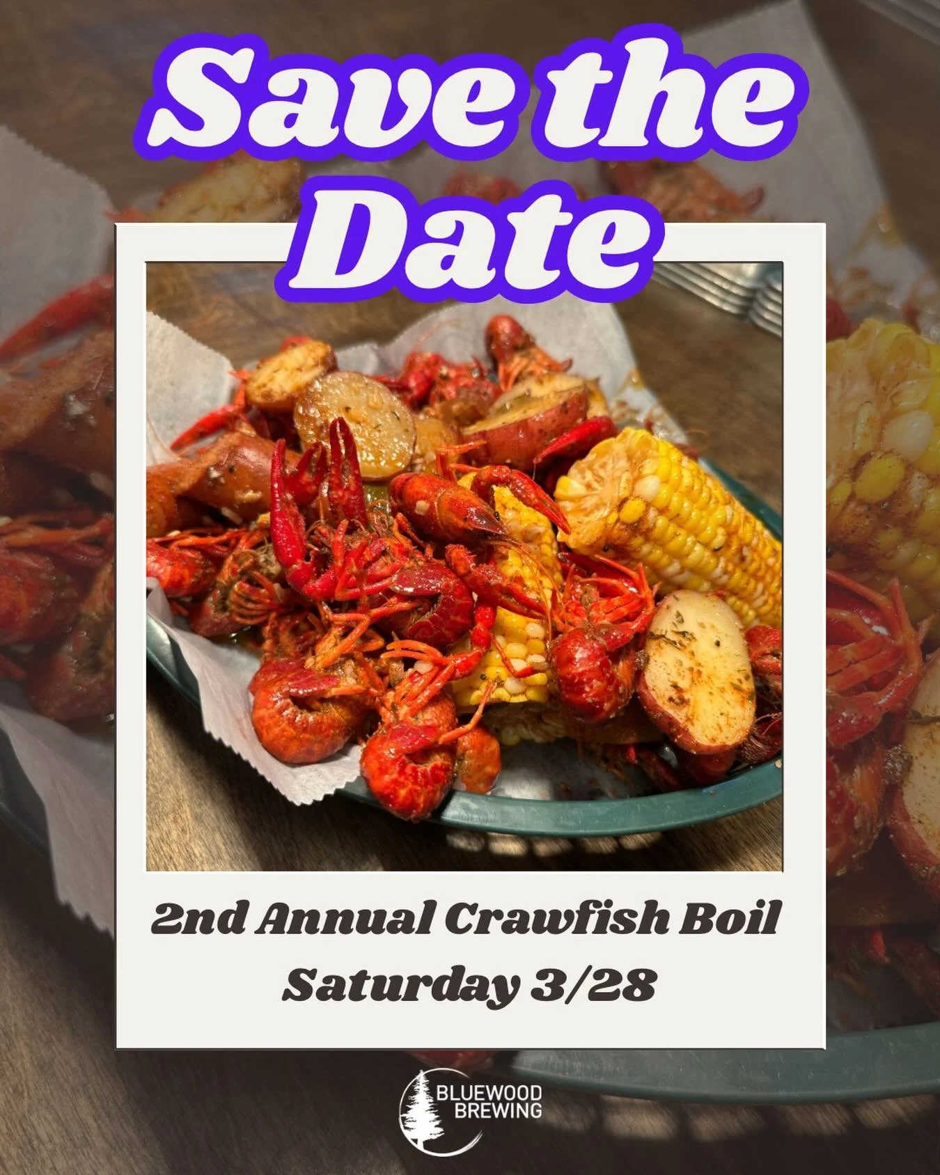 🦞 2nd ANNUAL CRAWFISH BOIL 🦞

📆 Saturday 3/28 starting at noon 

Last year&rsquo;s event was such a success, we&rsquo;ve decided to make this an annual tradition. Save the date &amp; join us for lunch or dinner on Saturday 3/28 while food lasts. N