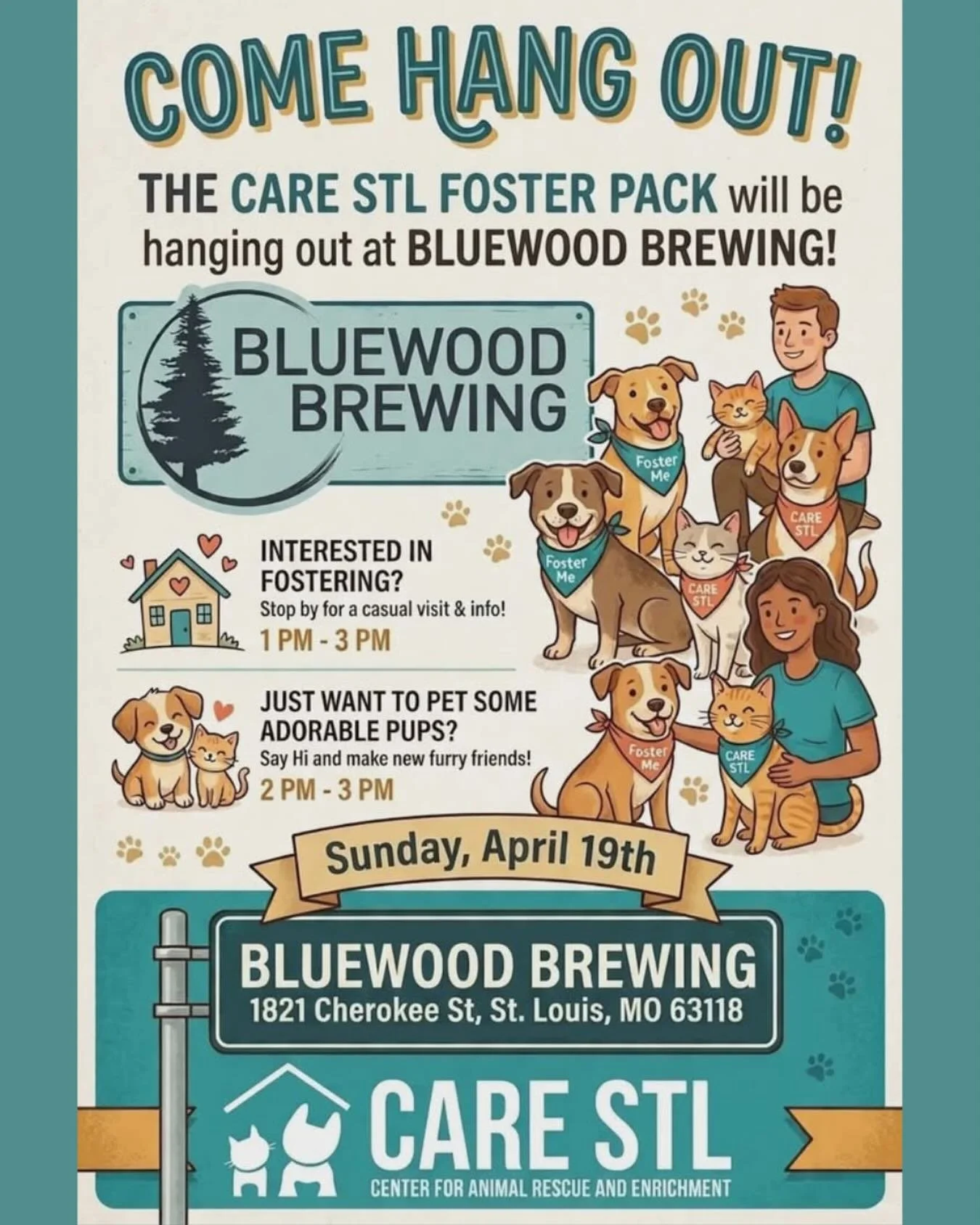 🐶 PUPPY PATIO PARTY 🐶

Interested in fostering through @care_stl or just want to pet some adorable pups? Come hang out with the CARE STL Foster Pack this Sunday! For more information on fostering or adoptable pets, reach out to @care_stl 🐶🐱

📆 S