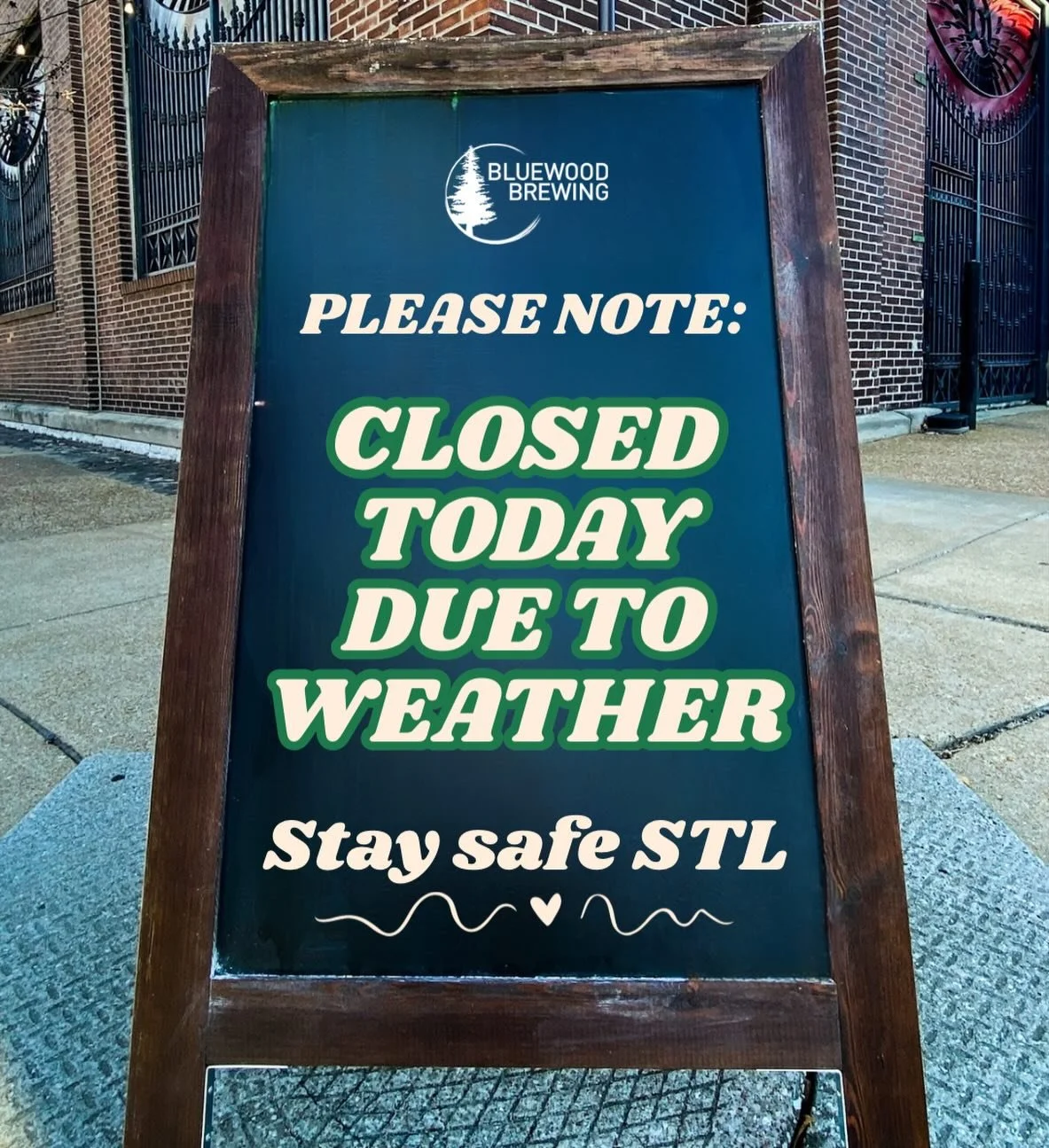 ⛈️ CLOSED TODAY ⛈️

The storms are coming ☔️ so for the safety of our staff &amp; guests, we have decided to stay closed today due to the incoming bad weather! Stay safe out there! ❤️

We&rsquo;ll see you on Wednesday for our monthly Music Trivia at 