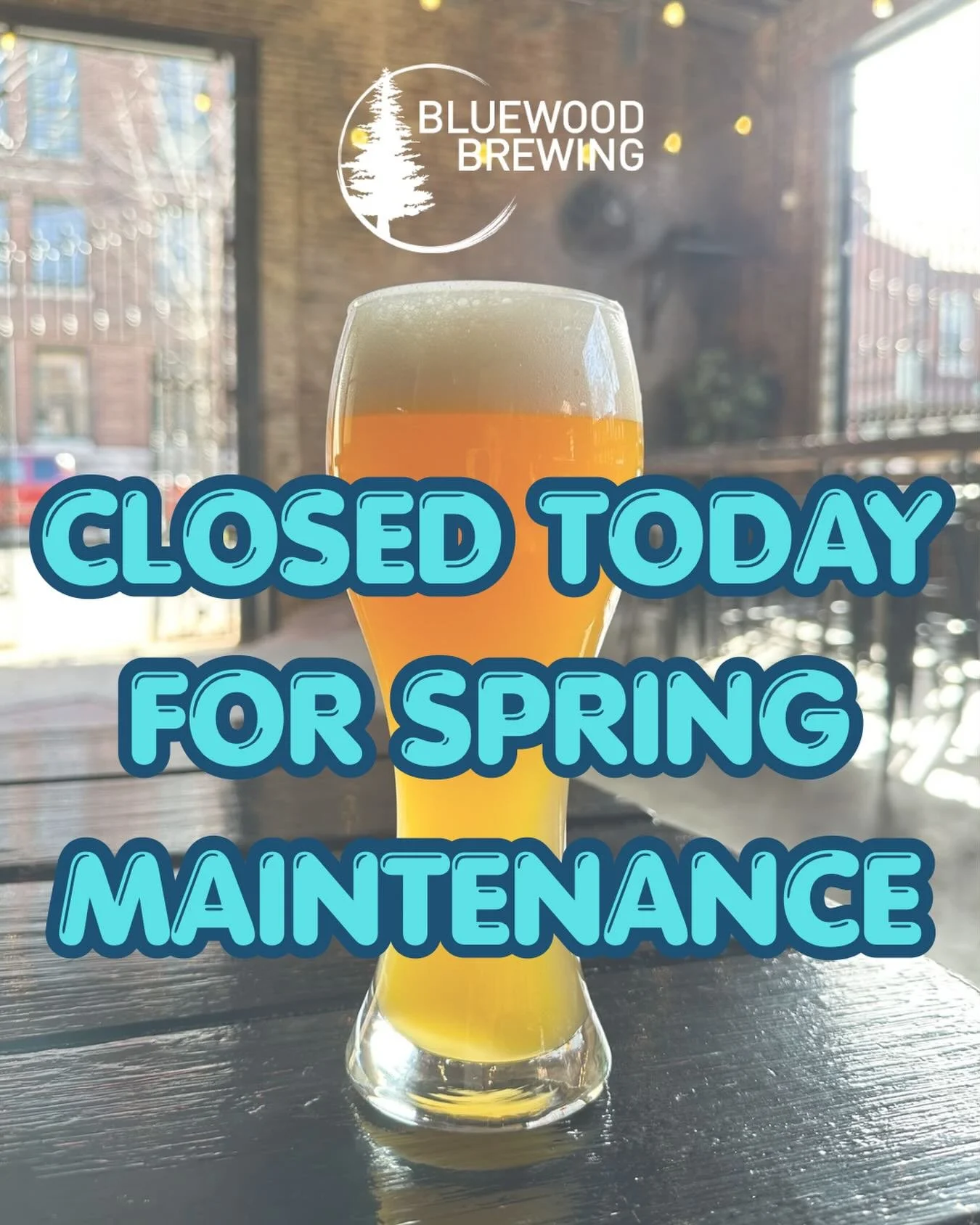 💥 CLOSED TODAY FOR SPRING MAINTENANCE 💥

Hi folks! The taproom &amp; kitchen will both be closed today (Monday 5/4) for spring cleaning &amp; maintenance. We&rsquo;ll see you on Wednesday for Beer Bingo at 6:30! 🍻

💚 May the Fourth Be With You!