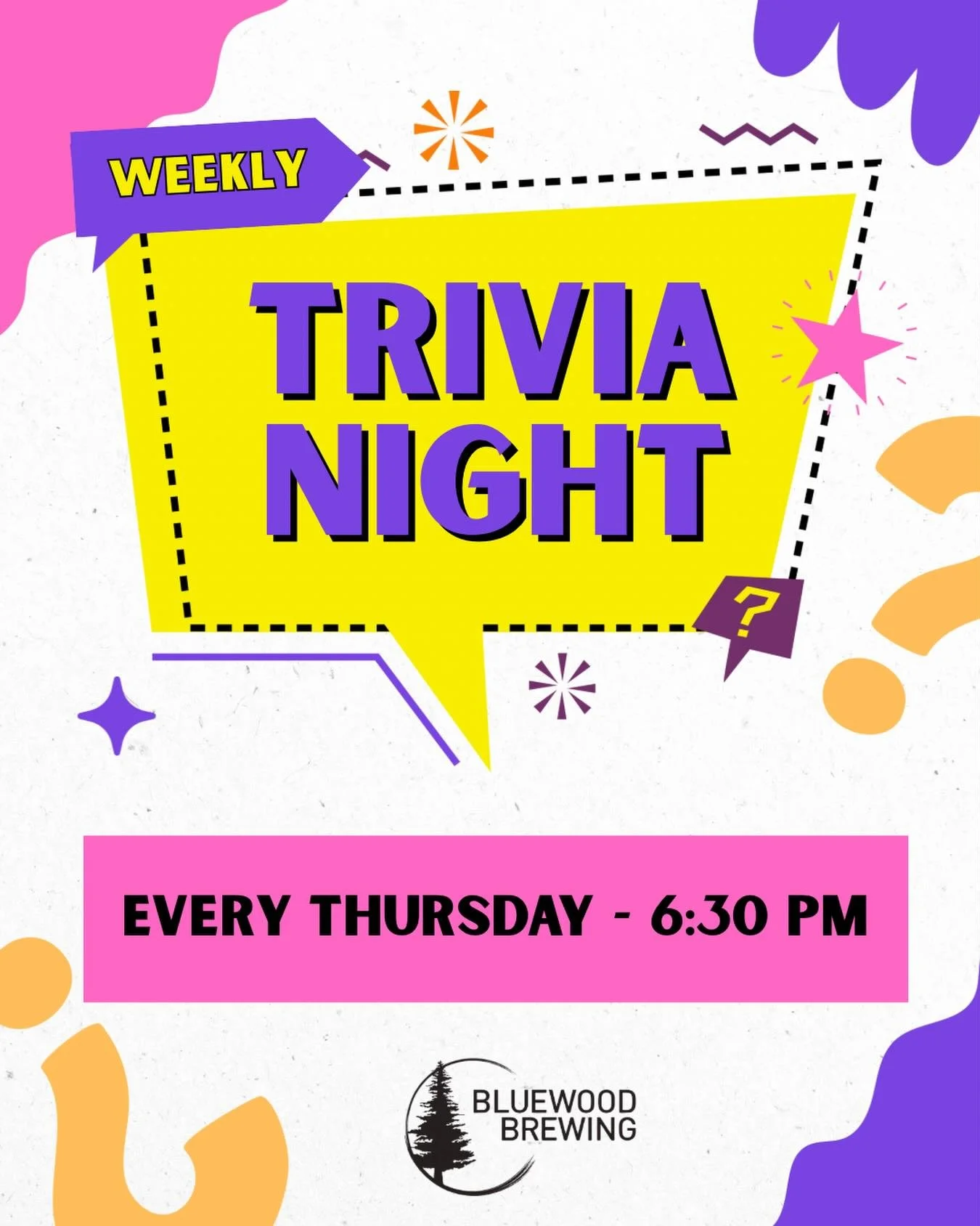 ‼️ TRIVIA THURSDAY ‼️

Hey you! It&rsquo;s Thursday! That means we have our weekly trivia night hosted by @jacobviweekly 🤩 Grab your friends and come play some trivia starting at 6:30! 

We have prizes every round &amp; it&rsquo;s free to play! Get 