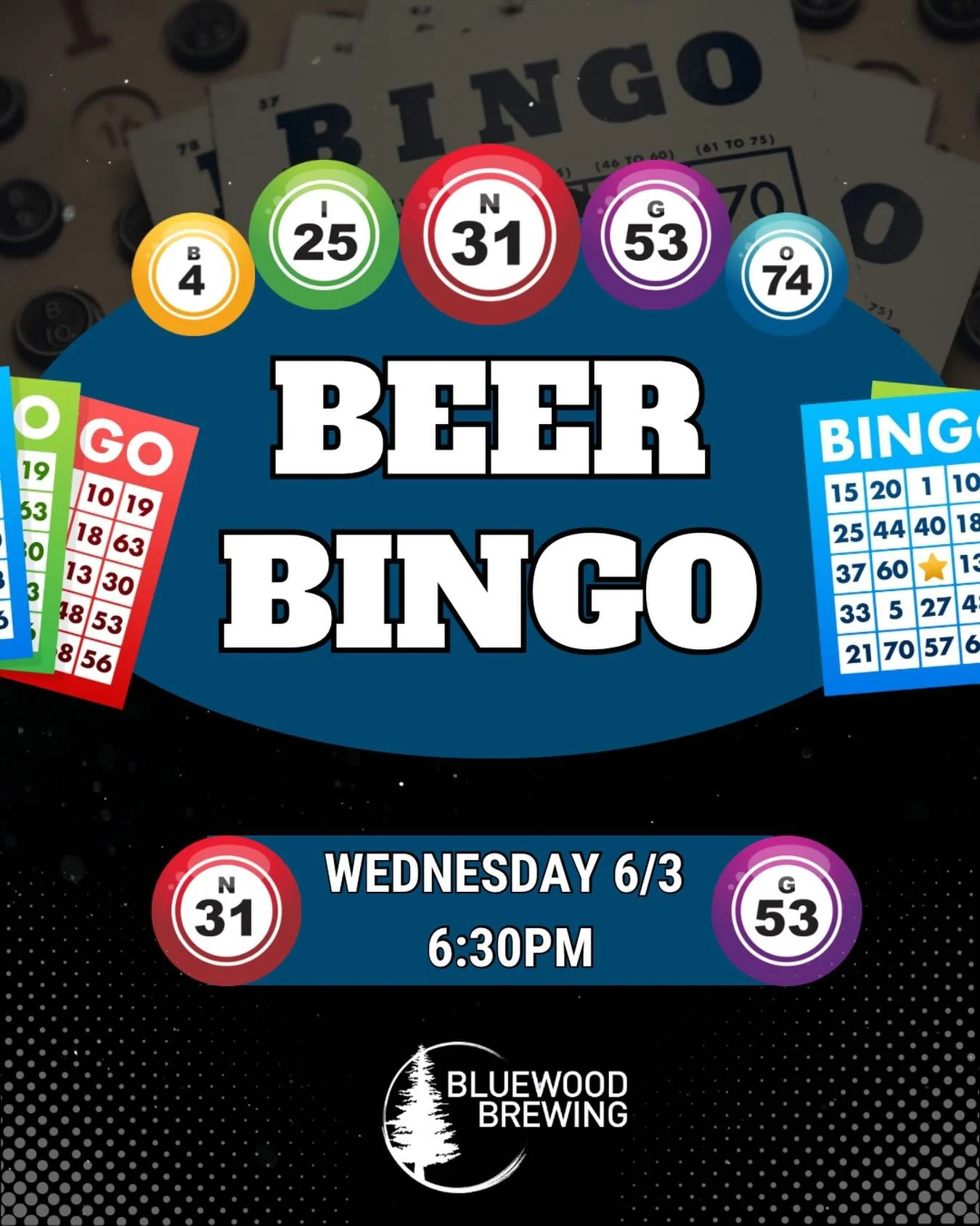 🍻 B-I-N-G-O! 🍻

Grab your lucky bingo dauber &amp; your besties &amp; join us for our monthly Beer Bingo night on Wednesday 6/3 starting at 6:30! Hosted by @jacobviweekly 🍻

Get here early for our Happy Hour from 3-6 for food &amp; drink specials!
