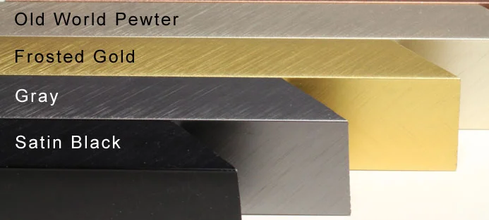 Old World Pewter or Gray are the frame choices for larger prints.