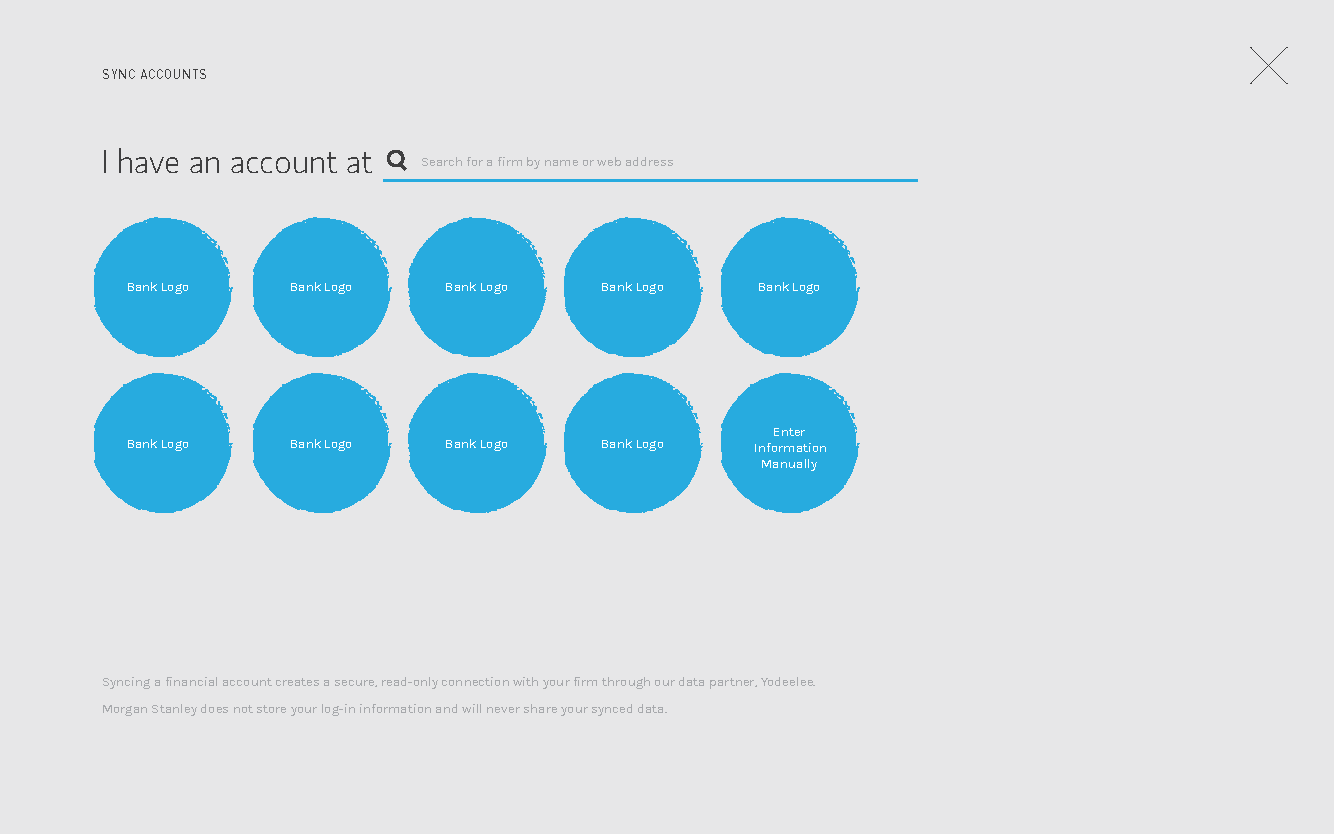 The user goes through a flow where they can link external accounts to their investment goal. 