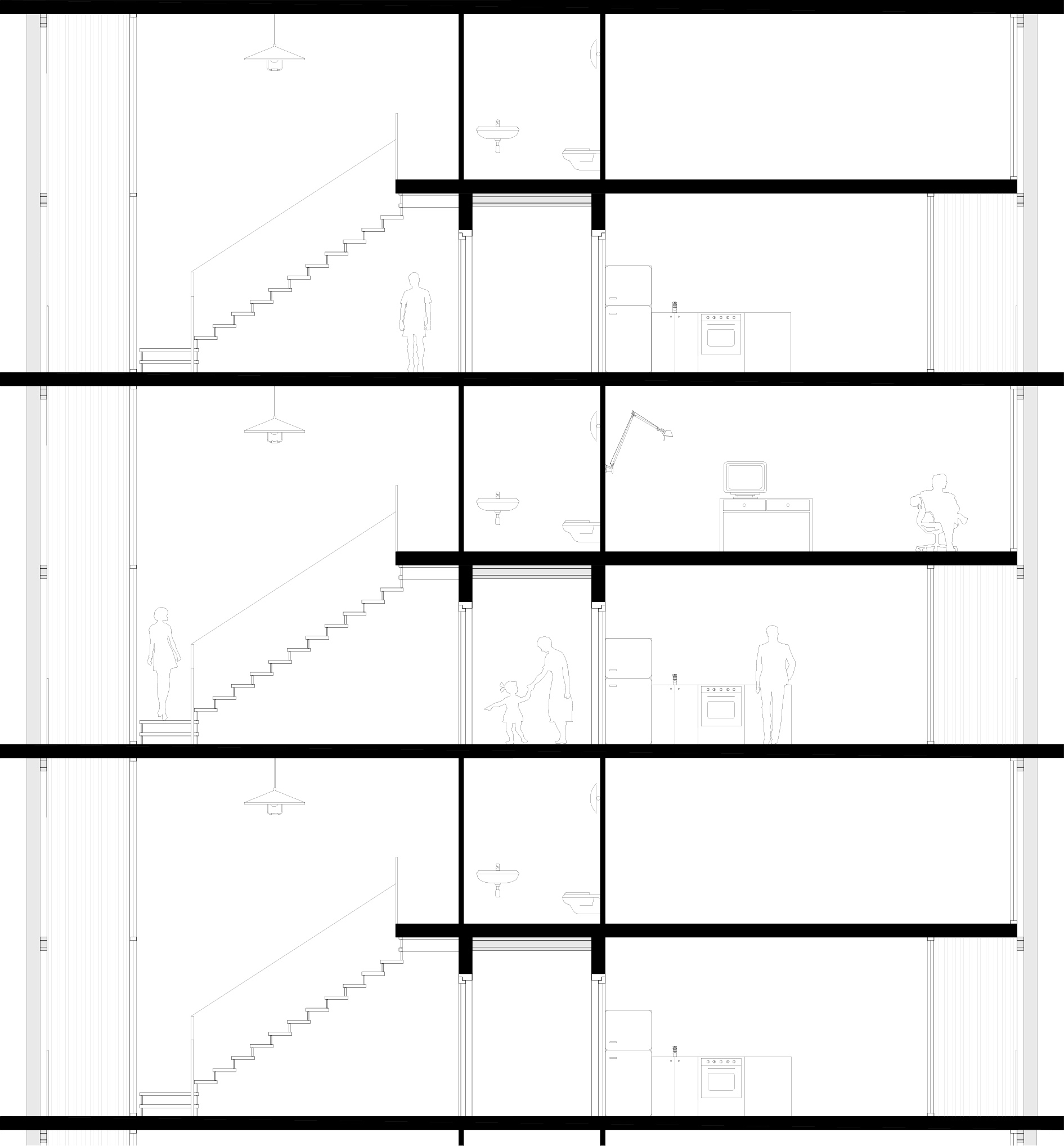 section of stacked modules
