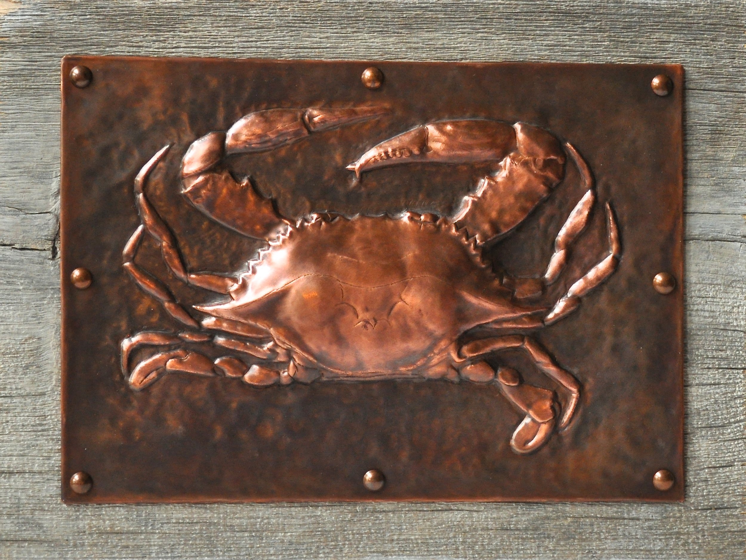 Blue Crab on Wood 11"x14"