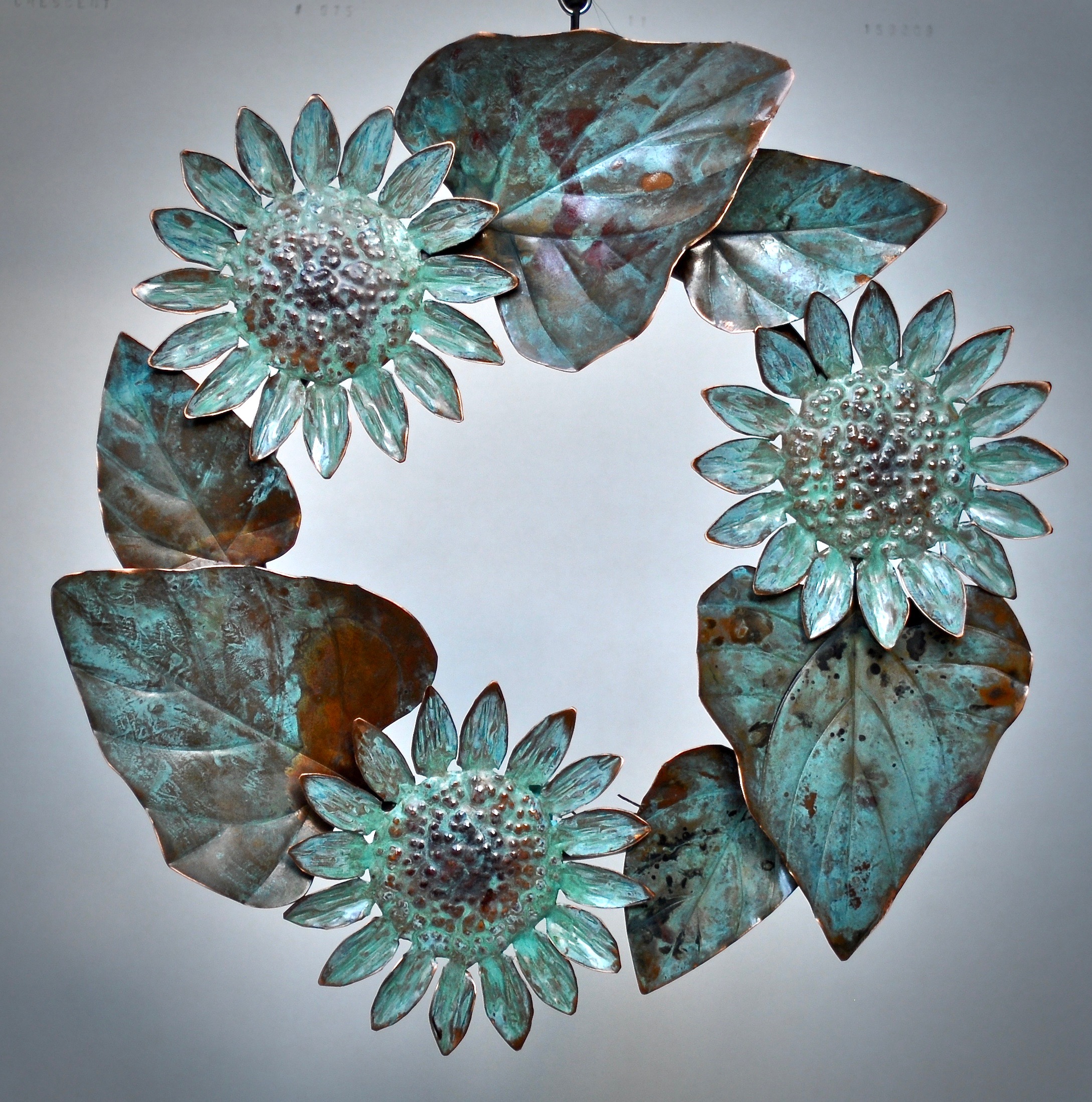 Sunflower Wreath with Patina