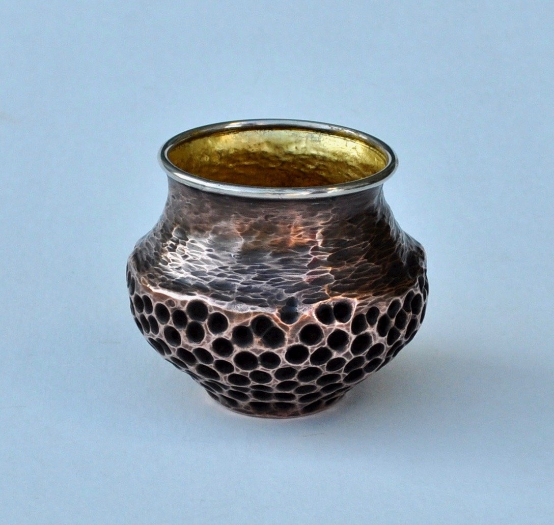 Honeycomb Vessel (Copper, 23K Gold Leaf, Fine Silver)