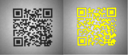 Detecção do código QR na embalagem.