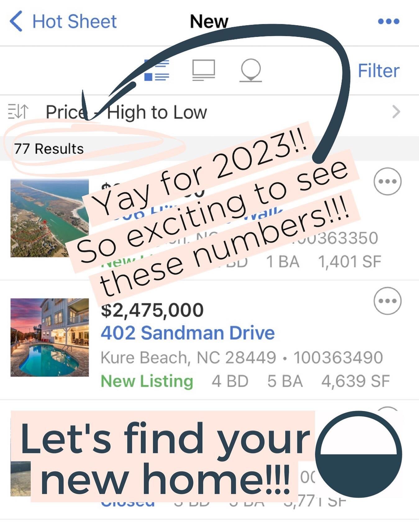 Y&rsquo;all - these numbers are so exciting for our buyers!! 77 new homes just went on the market - and across all price ranges!! 🤗 

(We&rsquo;ve been seeing less than 10 lately - sometimes as little as 3 or 4 - so this is huge!) So excited for wha
