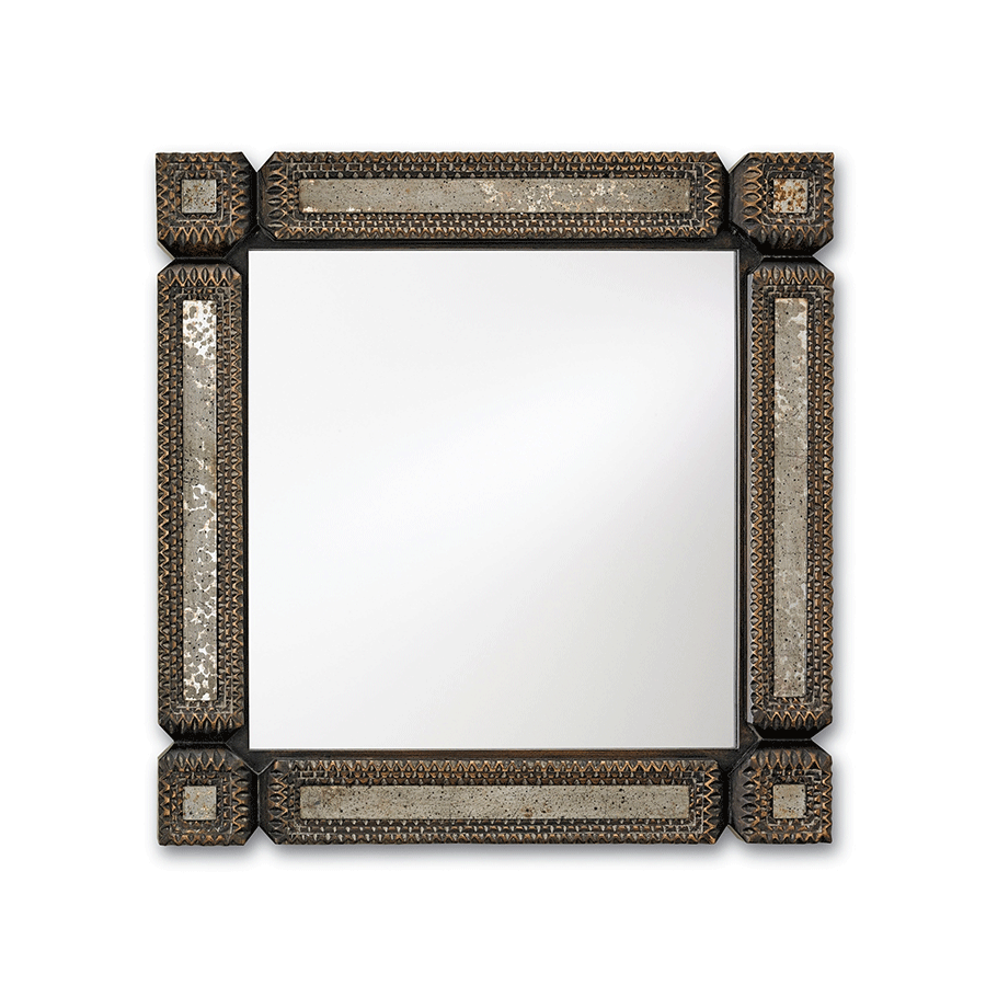 Tramp Art Mirror, square