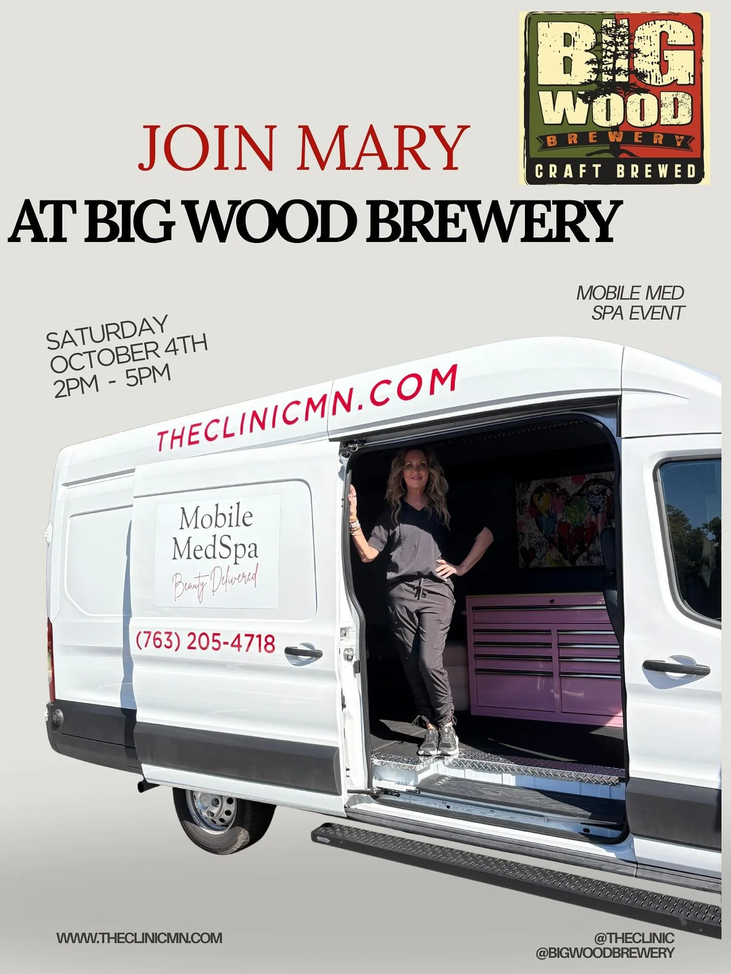 You don&rsquo;t want to miss this one!!
Join us at Big Wood Brewery for the ultimate Saturday combo: fresh pours + fresh faces. 🍺💉
Mary and our Mobile Med Spa will be on site&mdash;so grab a pint, bring your crew, and let&rsquo;s celebrate the week