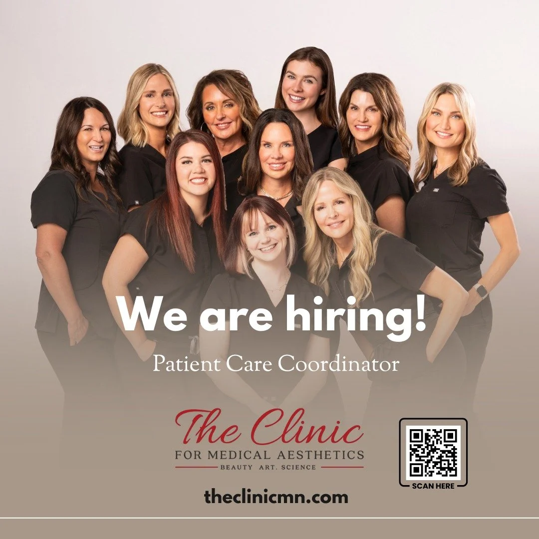 🚨 We&rsquo;re Growing and Hiring! 🚨

The Clinic for Medical Aesthetics is looking for Part-Time Patient Care Coordinators to join our team! 

📍 Locations: Buffalo Clinic + St. Louis Park Clinic +🚐 Mobile Med Spa Events
🕒 Part-time - Some evening