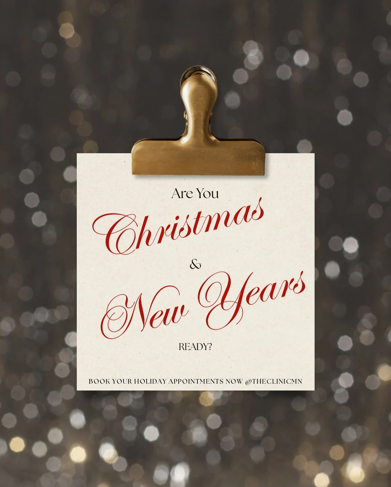 PSA 📣 PSA 📣 PSA 
Holiday appointments are booking fast! Lock in your Christmas &amp; New Years treatments this week and next to have the full affects by the Holidays 🥂🎊
- Call or Text us at 763-205-4718 to schedule now! 

#botox #minneapolis #the