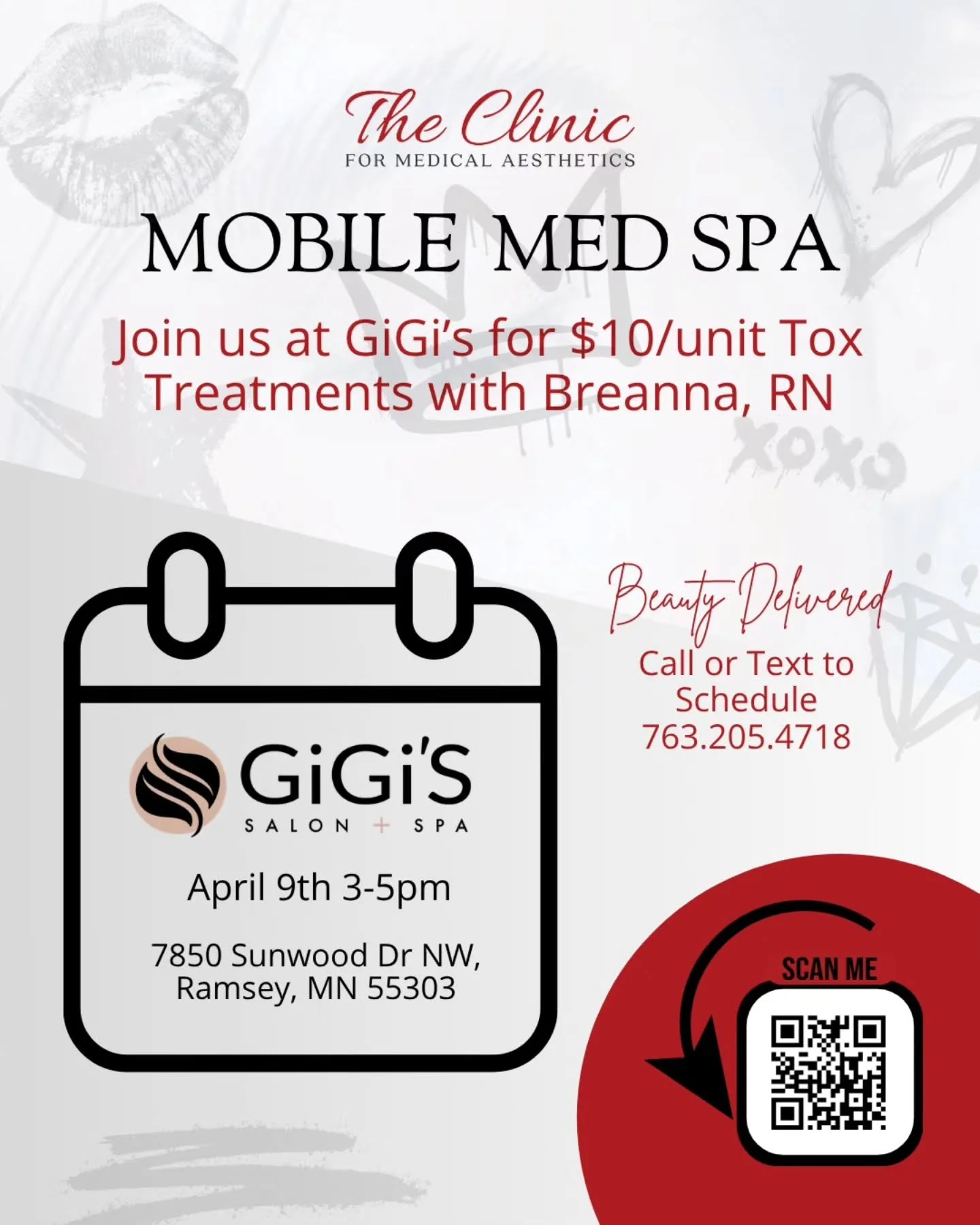 ✨ We&rsquo;re going mobile again 💉✨

Join us at Gigi's as we come back to bring your favorite treatment straight to you.

Enjoy $10/unit tox during the event 👀 Bring a friend to enjoy this special with you!
Limited spots available, so call or text 