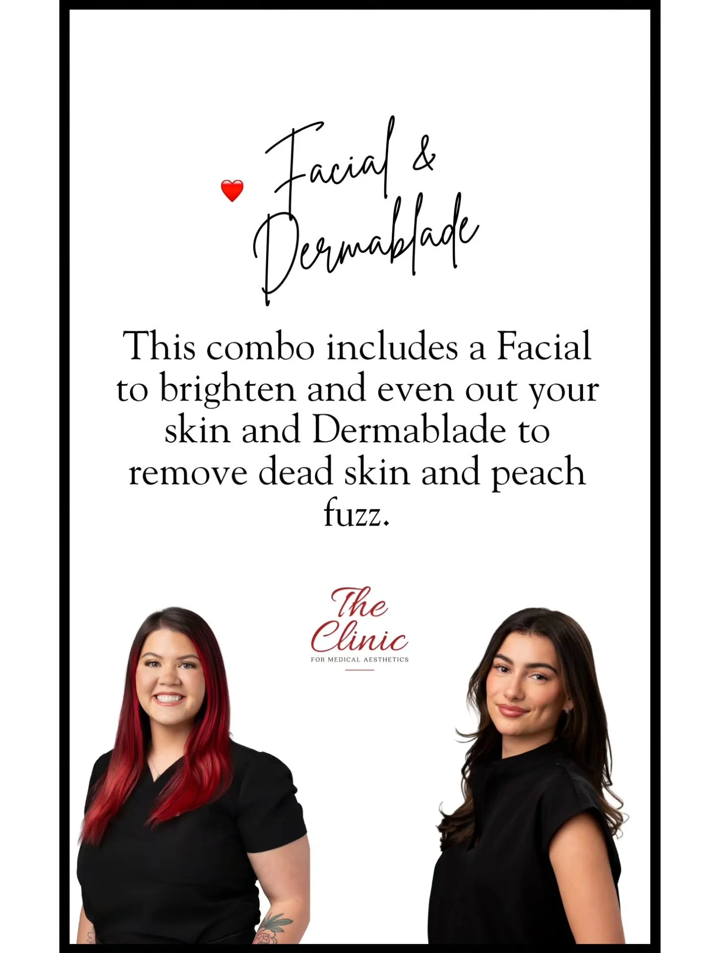 ✨ Limited-time glow upgrade

For a short time, book any facial with Daniela in St. Louis Park or Lizzy in Buffalo and receive a complimentary derma plane treatment.

Dermaplaning is a gentle, non-invasive exfoliation that uses a specialized blade to 