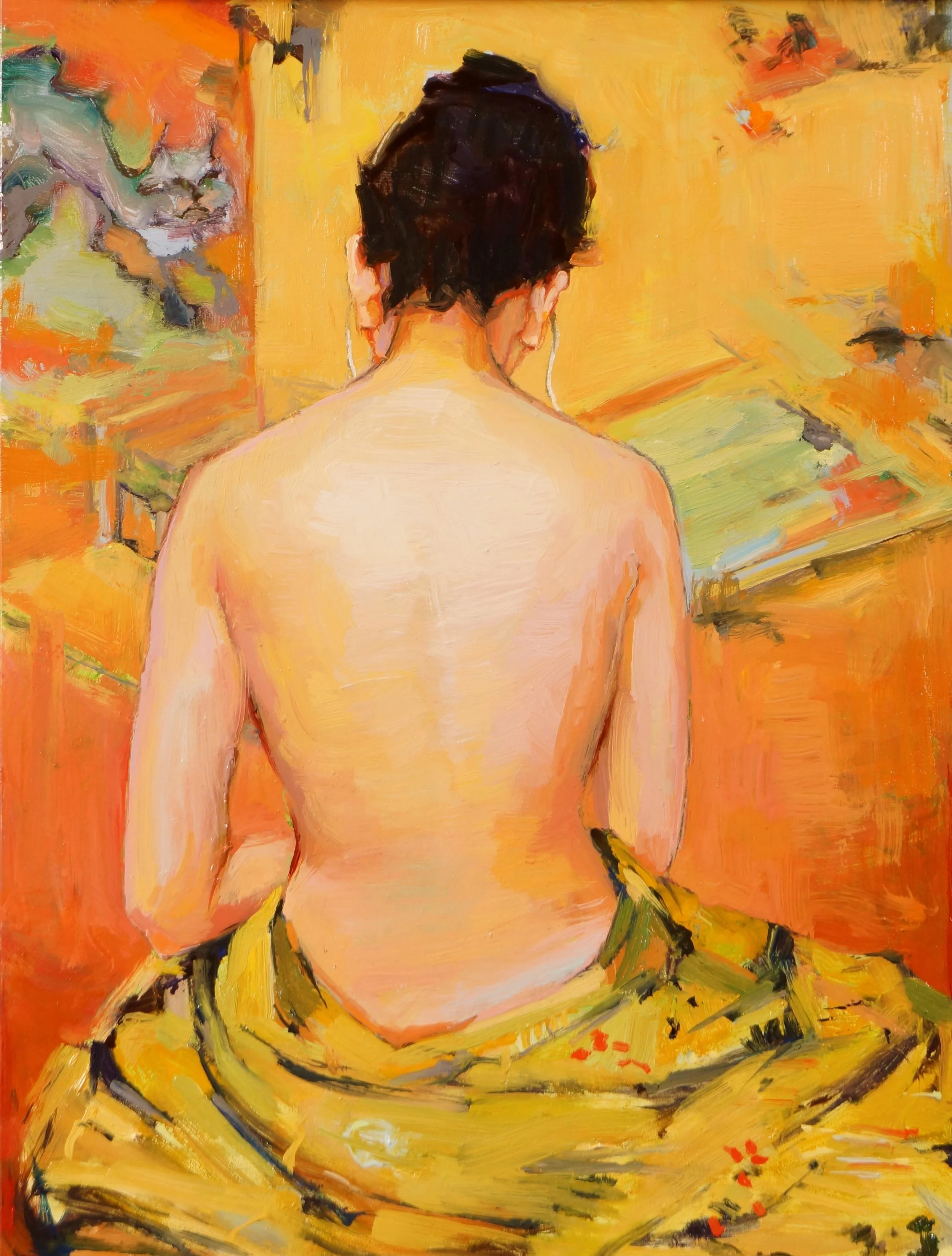 Girl With Earbuds. 10x7.5