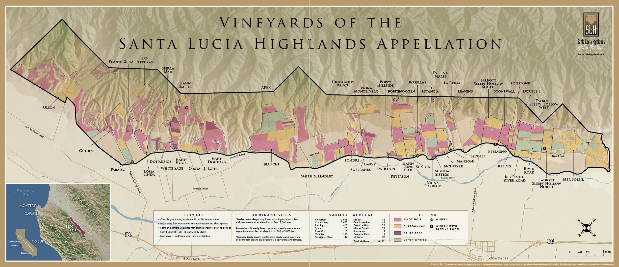 Map of Santa Lucia Highlands