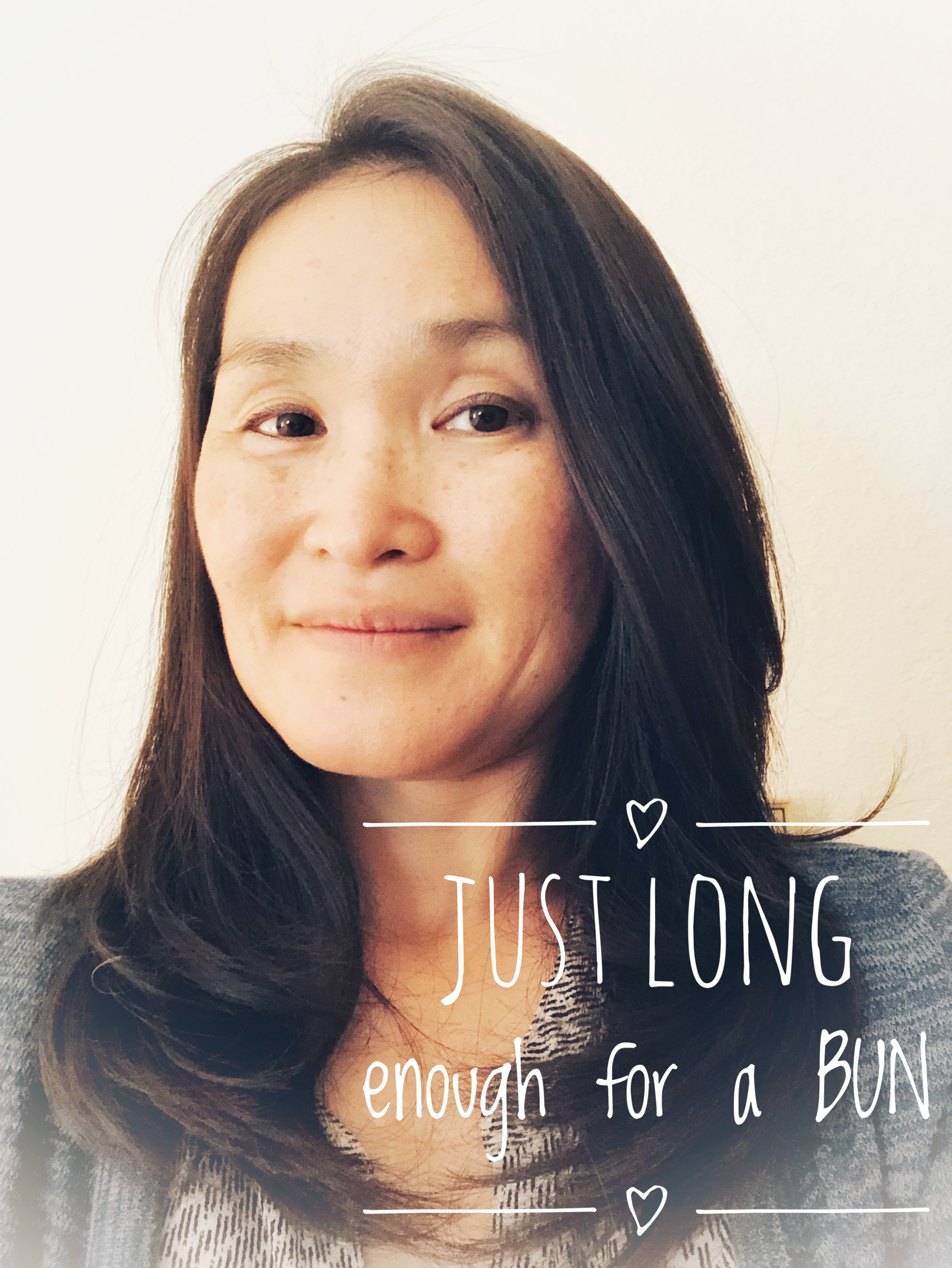 Just long enough for a bun お団子ができる長さに