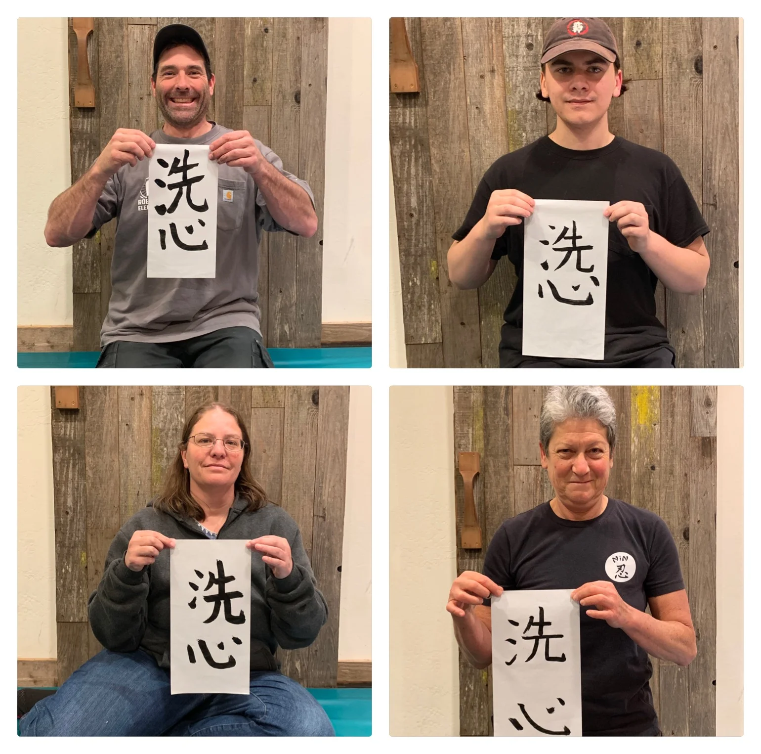 New Year Calligraphy in Adult class大人クラスの書き初め