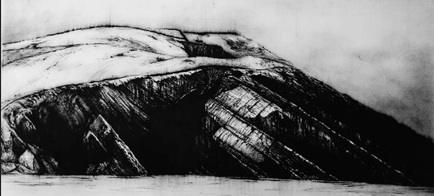 Puffin Island, Ireland - 30cm x 65cm - Oil Pastel on Paper - 2016