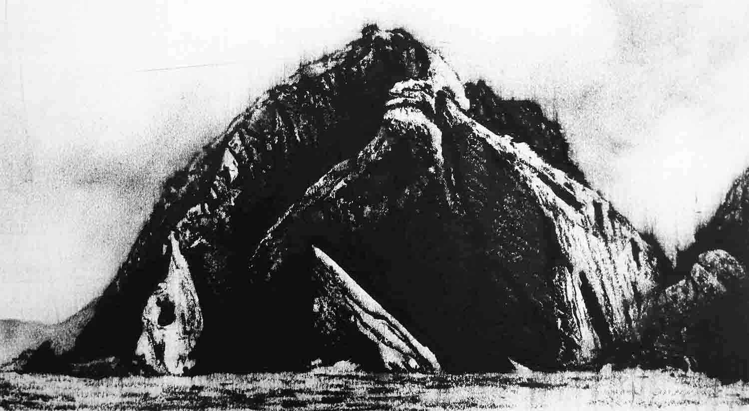 Puffin Island, Ireland - 21cm x 38cm - Oil pastel on Paper - 2015
