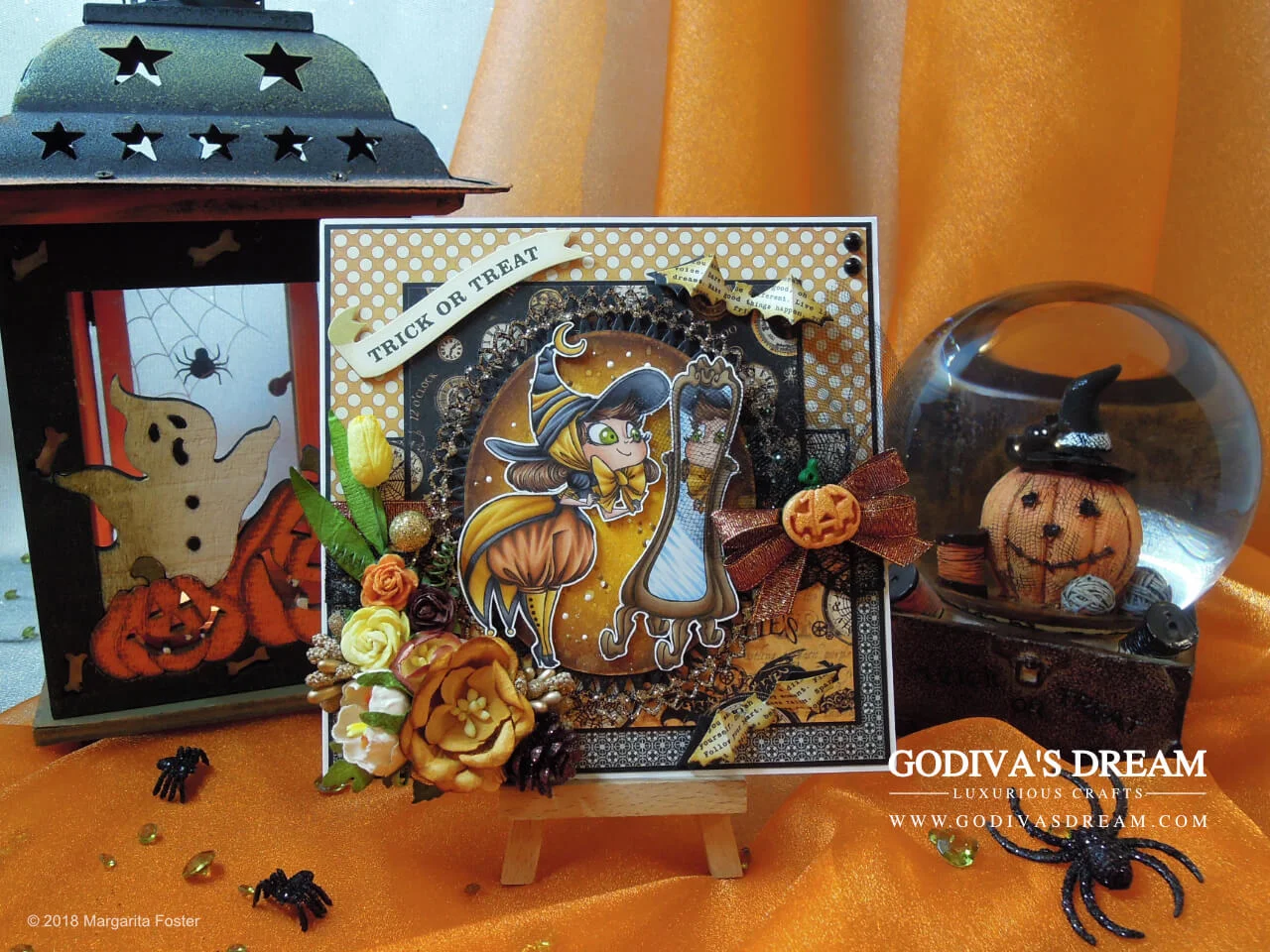 Spellbinding Halloween Card "Costume Party" by Godiva’s Dream. Dressing up for Halloween is part of the fun as proven by this stylish witch card. Click to read all about how autumnal yellow deserves its place in spooky projects and other creative details about this piece. #cardmaking #papercrafting #handmadehalloween #halloweencard #stamping