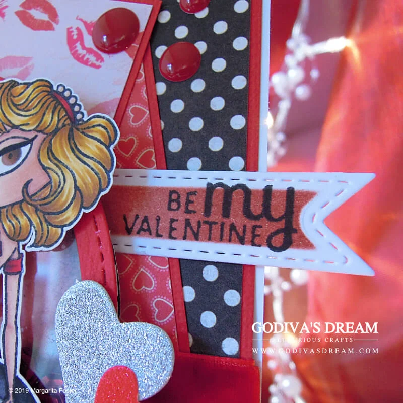 Rockabilly Valentine’s Day Card “You’re the One that I Want” by Godiva’s Dream. Sweet Valentine’s Day cards are truly great, but they can also be rocking like this one - a 50s and rockabilly inspired piece. #handmadecards #papercrafting #cardmaking #stamping #valentinesday #handmadevalentines