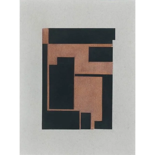 Untitled (study), mixed media on paper, 22.9 x 30.5 cm, 2020