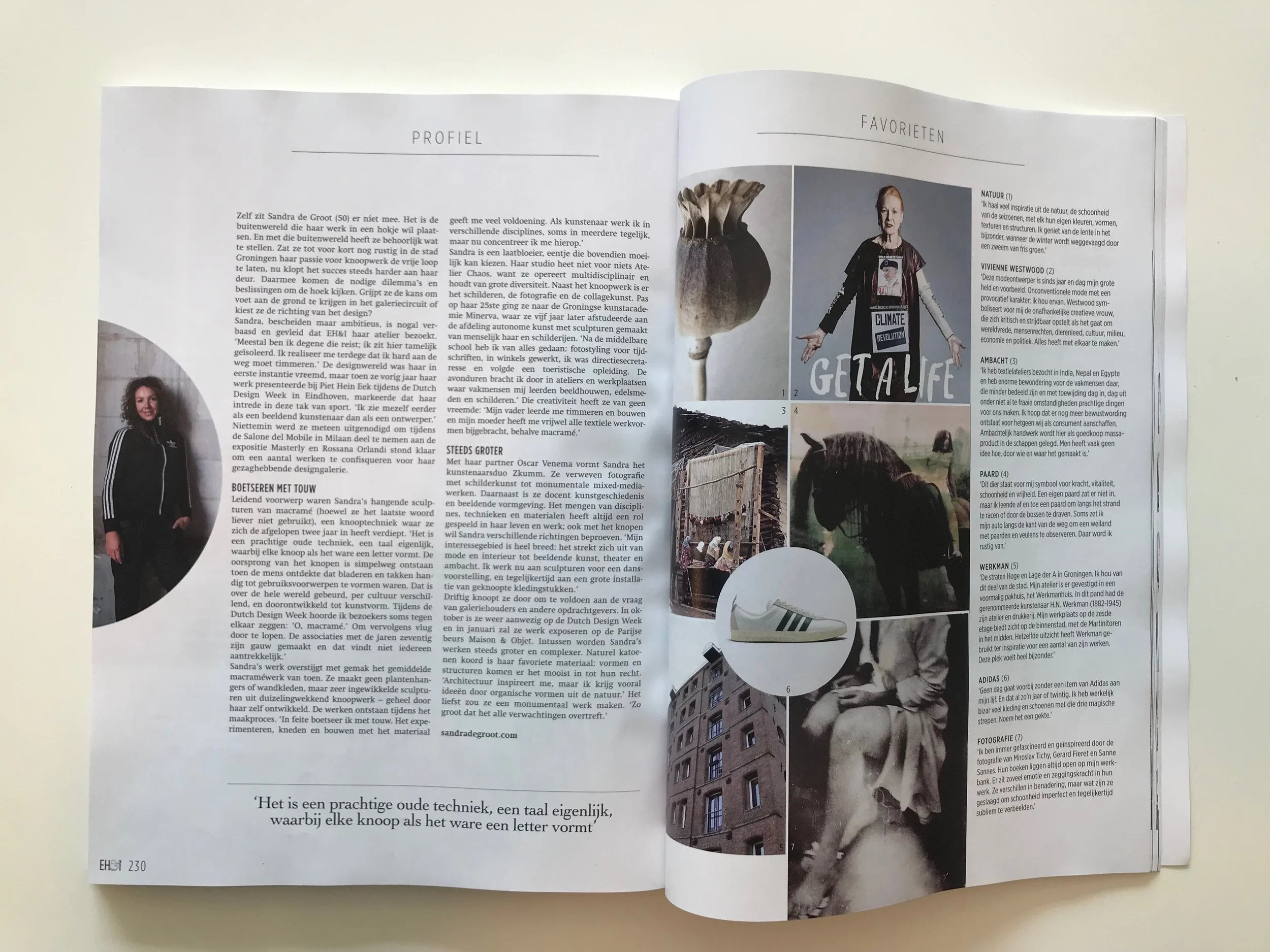 EIGEN HUIS EN INTERIEUR MAGAZINE | October 2018 | interview about my work | kNOT sculptures