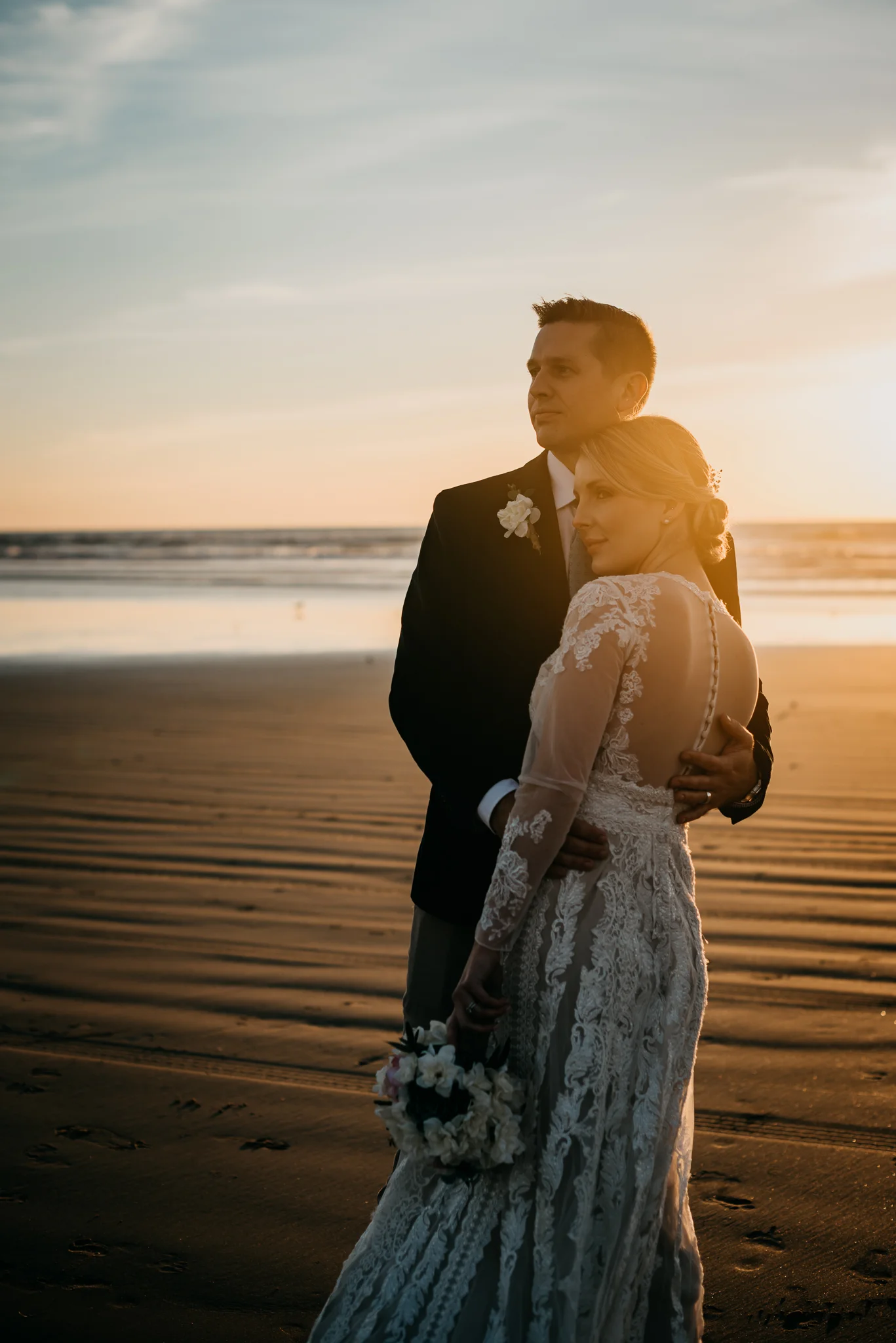 Pismo Beach wedding sunset