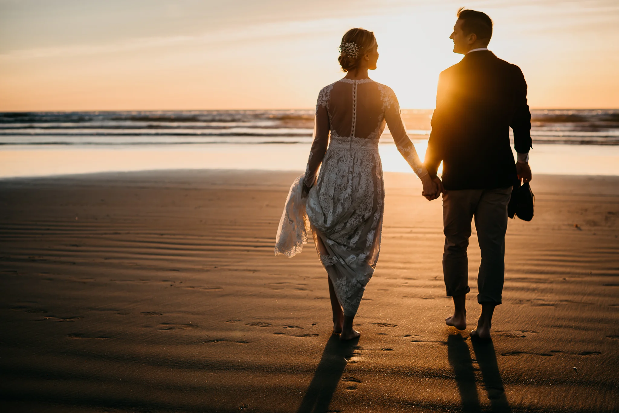 Pismo Beach golden hour wedding