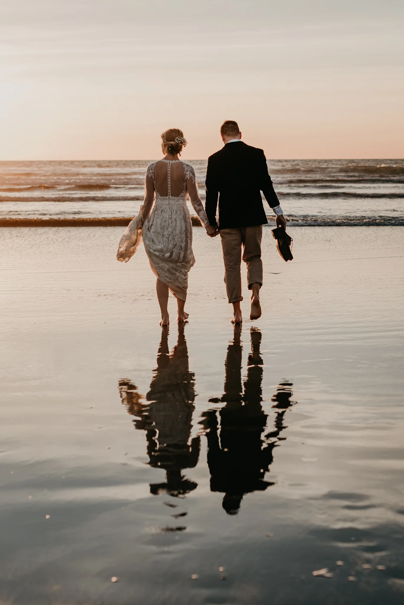 Pismo Beach wedding sunset
