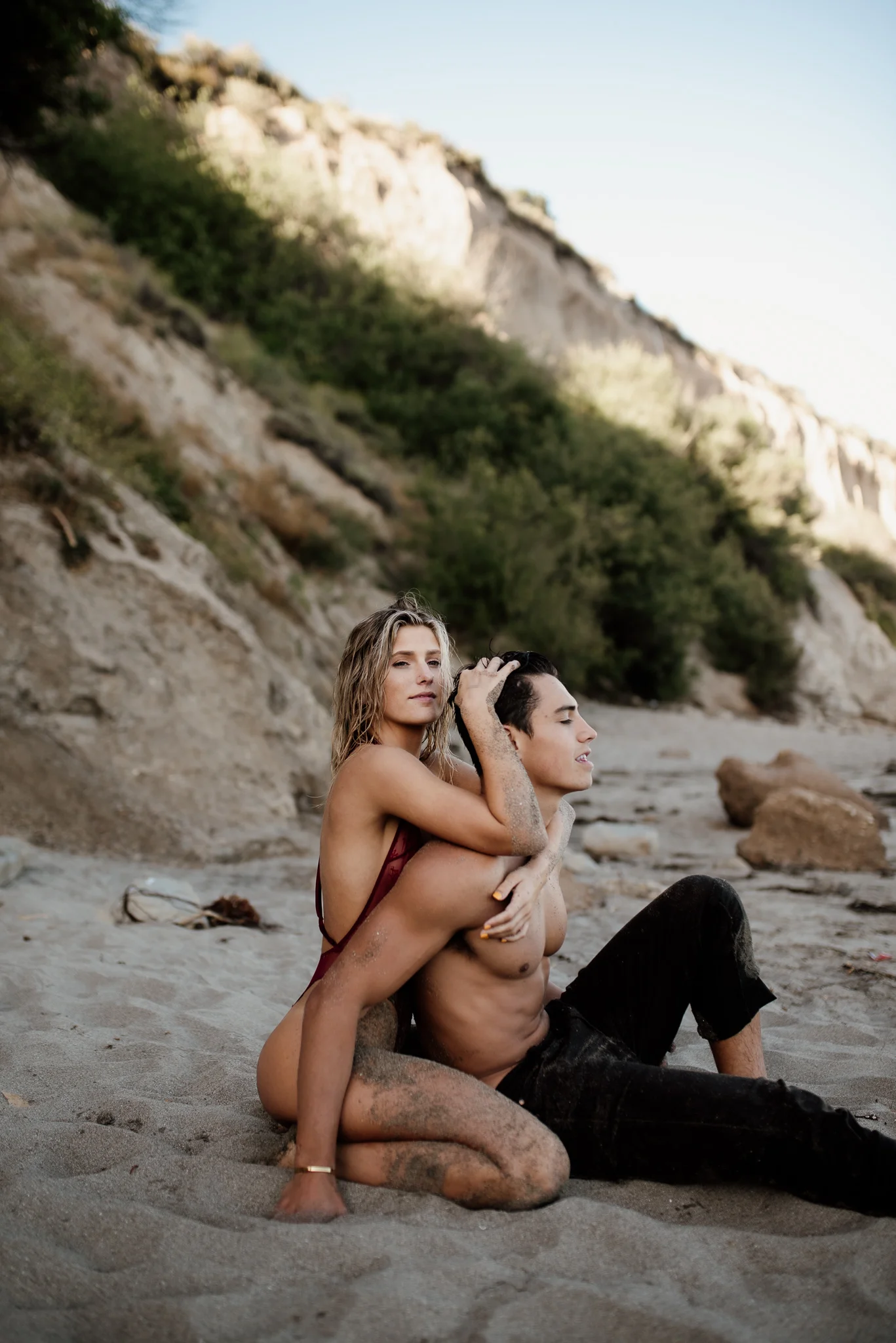 beach engagement photography