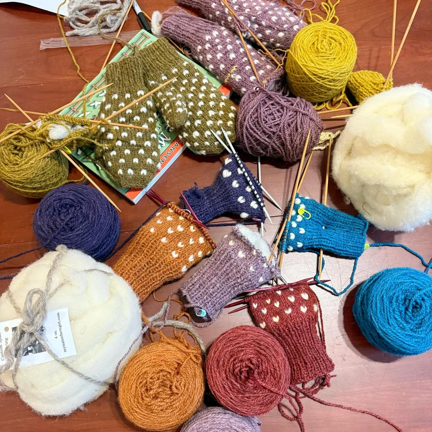 Had the absolute honor of teaching two thrummed mitten workshops at @heavenlyyarnsmaine yesterday! This shop is iconic &mdash; I started ordering yarn from them seven years ago when I first moved to Maine and began learning about regional, breed-spec