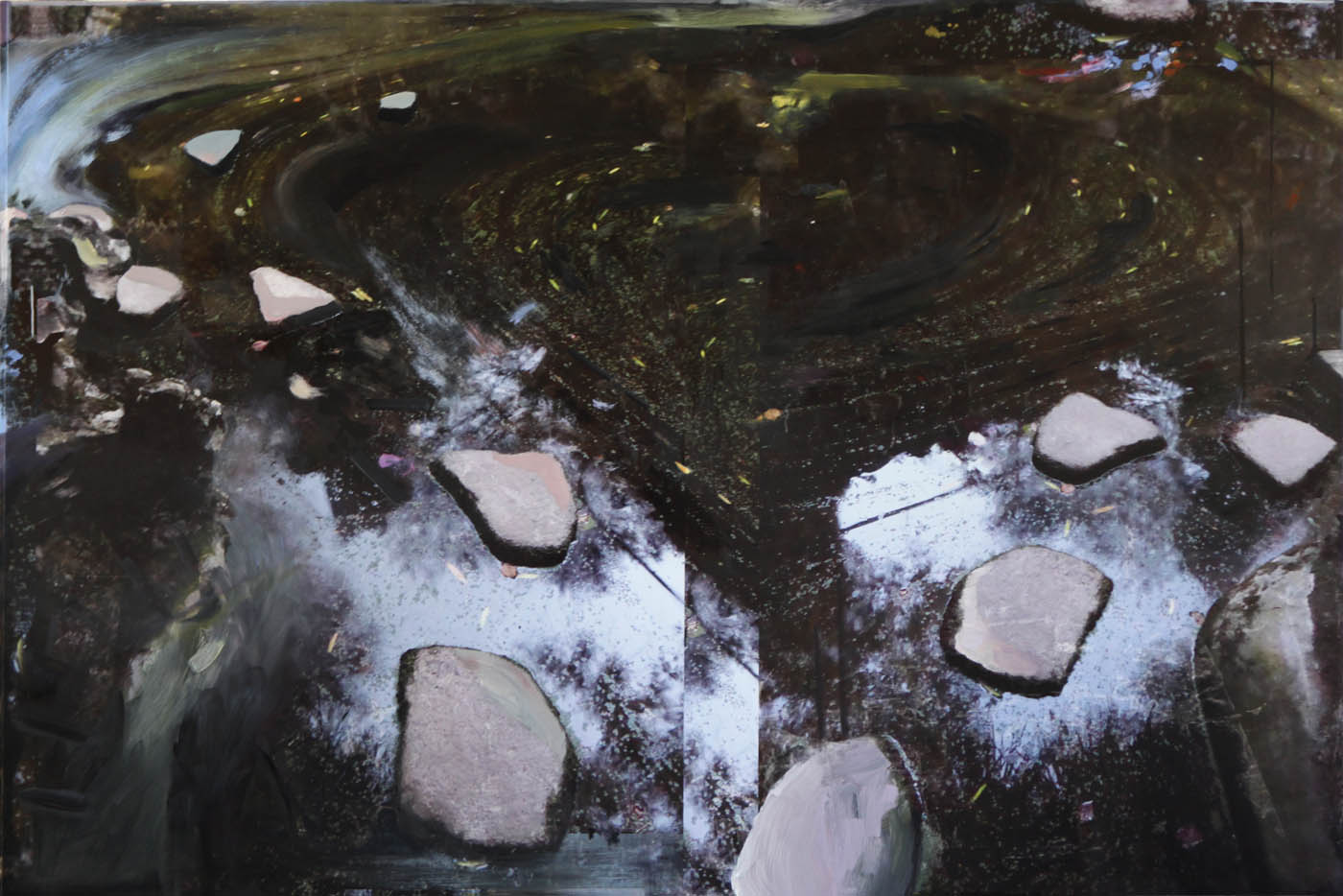 The Alchemist's Pool, 2015-2016 Oil / mixed media on birch 40" x 60"
